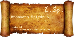 Brambora Szirén névjegykártya